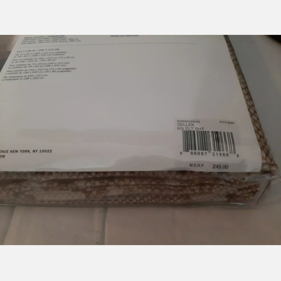 RALPH LAUREN SELLEK King Flat Sheet PYTHON Great Sands Collection MSRP$245 - Picture 7 of 8